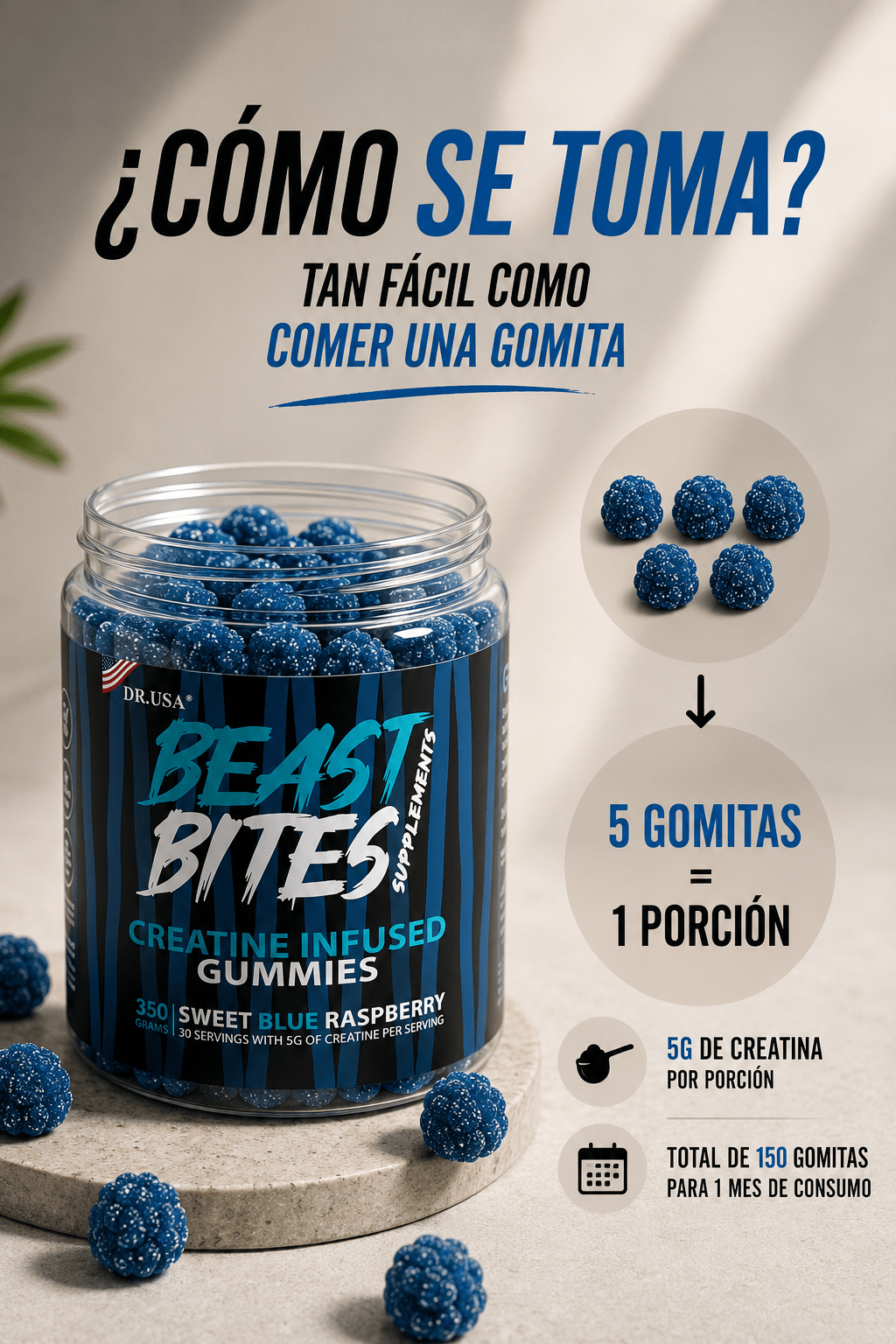 Beast Bites Creatina - Potencia tu rendimiento - DREF
