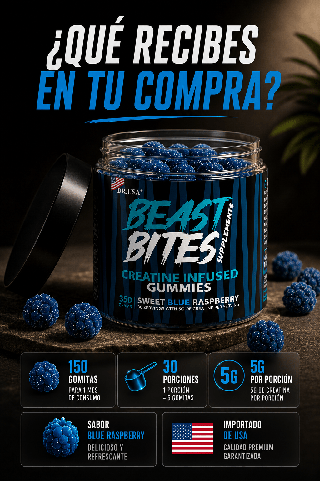 Beast Bites Creatina - Potencia tu rendimiento - DREF