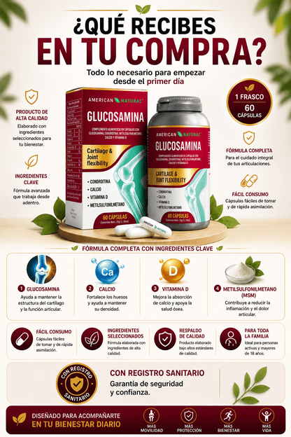 GLUCOSAMINA - APOYO PARA TUS ARTICULACIONES - DREF