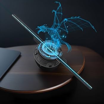 Ventilador Luz Holografica 3D Led